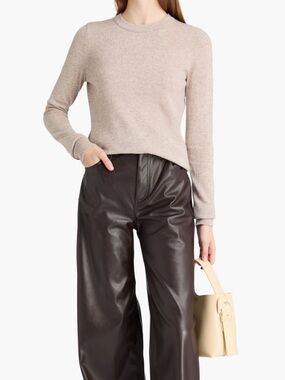 Theory Crewneck Keylanna Oatmeal Beige Cashmere Sweater women’s XS